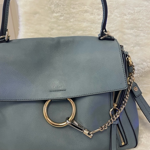 Chloe Bag Faye Day Medium Double Carry Smooth & Suede Calf...